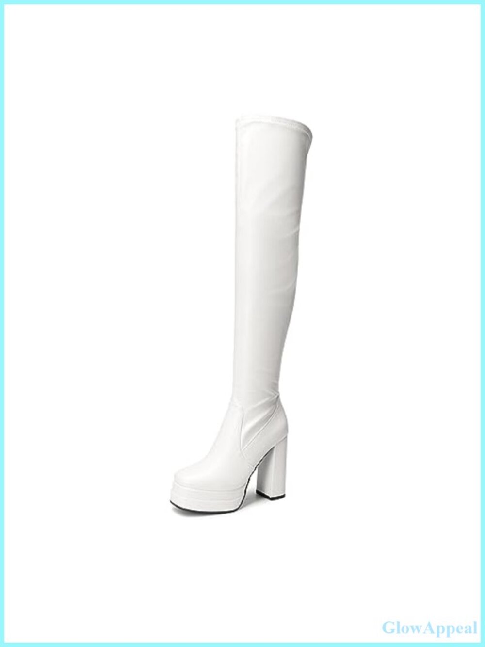 Platform Chunky Knee High Gogo Boots Faux Leather Over the Knee